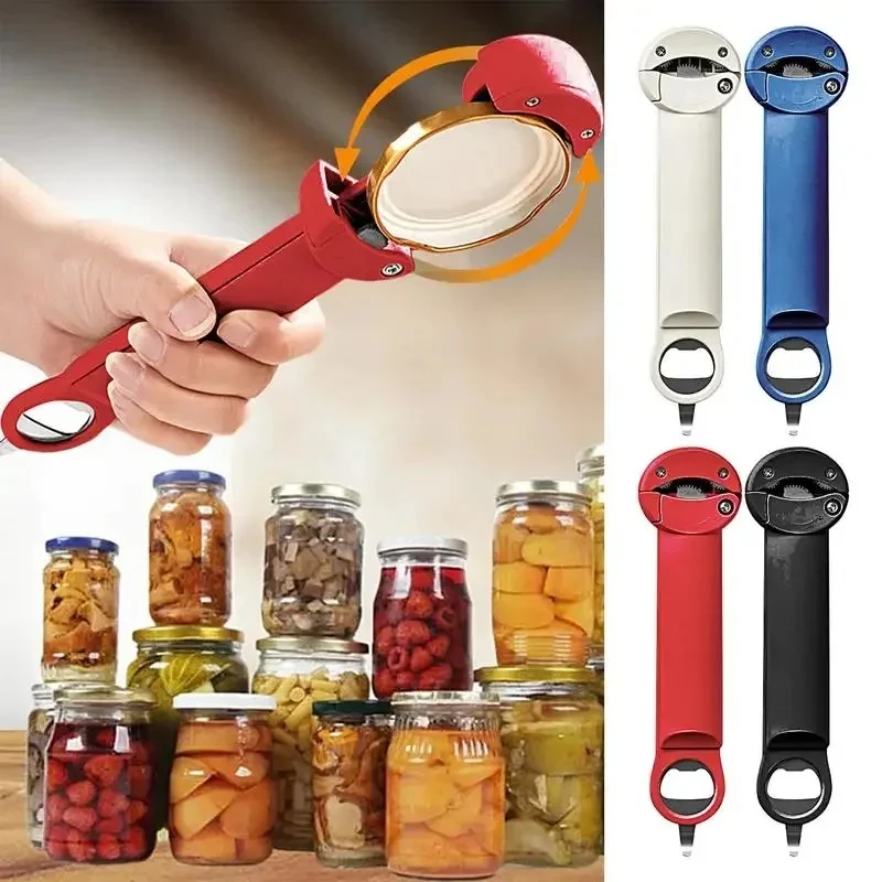 Multi Function Bottle Opener Retractable Glass Jars Beer Cap Opener Stainless Steel Labor-Saving Magnetic Suction Kitchen Tools