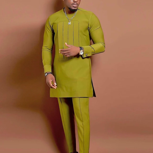 Jide African 2pcs Pleated Long-sleeved Top Pant - Image 2