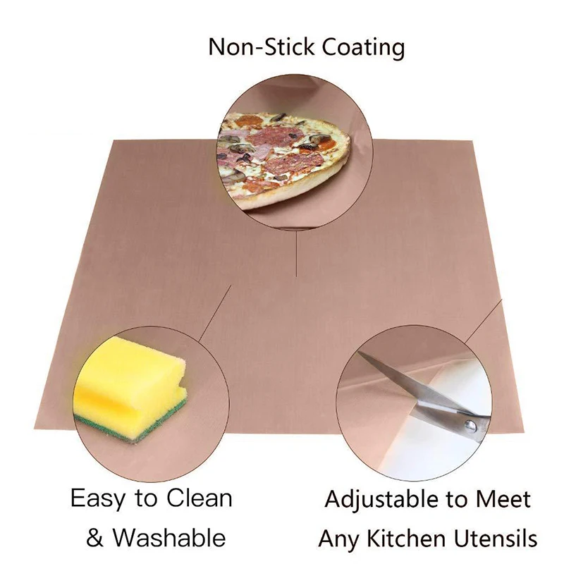 Baking Mat Sheet 40*60cm or 30*40cm Reusable Non-Stick Oil-Proof Baking Paper Heat-Resistant Oven Liner Sheet BBQ Pad 1/5/10 Pcs baking mat
