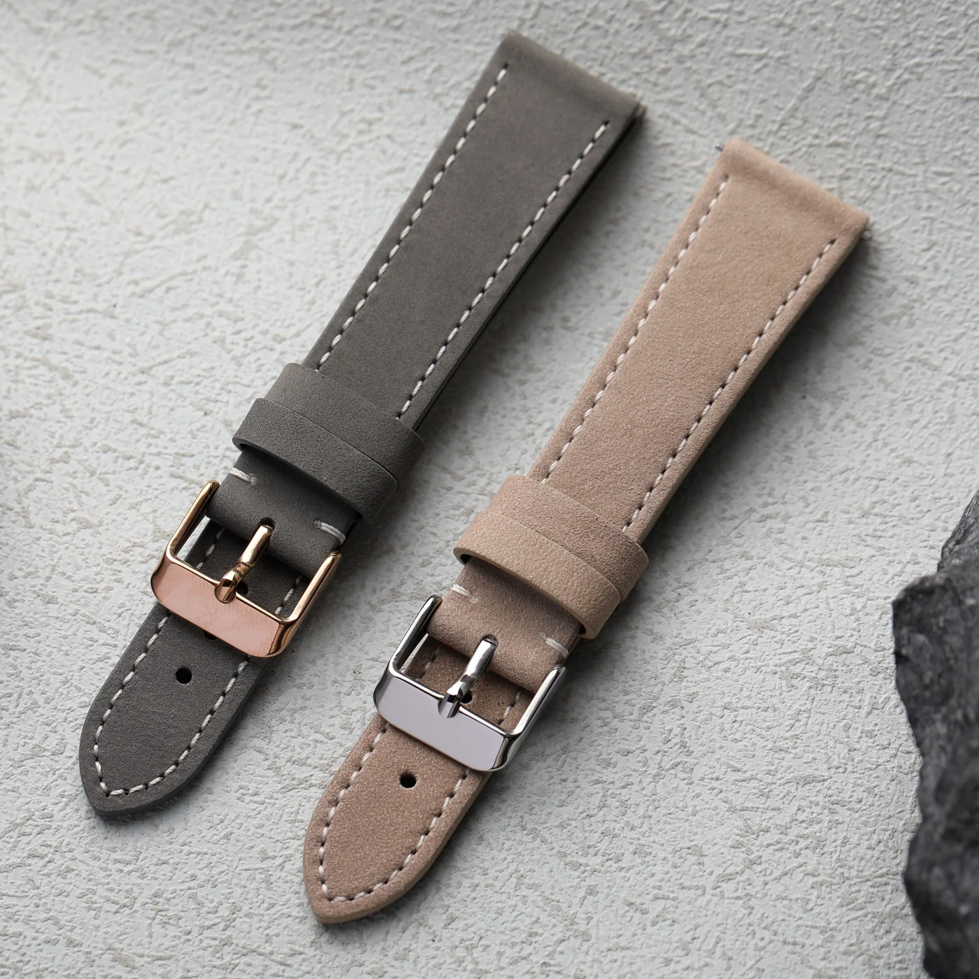 Italian Handmade Frosted Leather Strap – Soft Quick Release