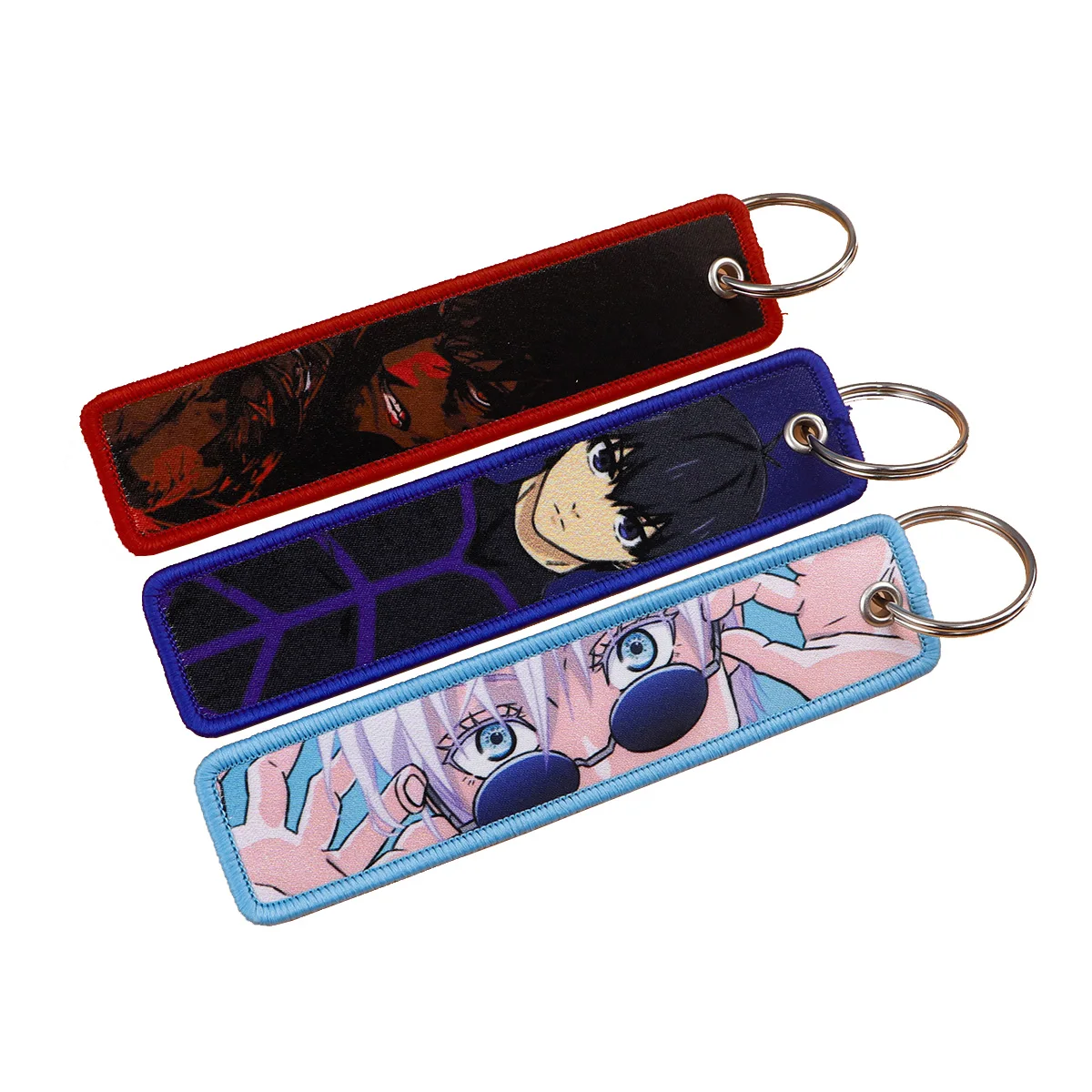 Gojo Satoru Cartoon Keychain Motorcycle Manga Anime Key Chain Men Gifts Cars Key Tag Embroidery Fashion Jewelry