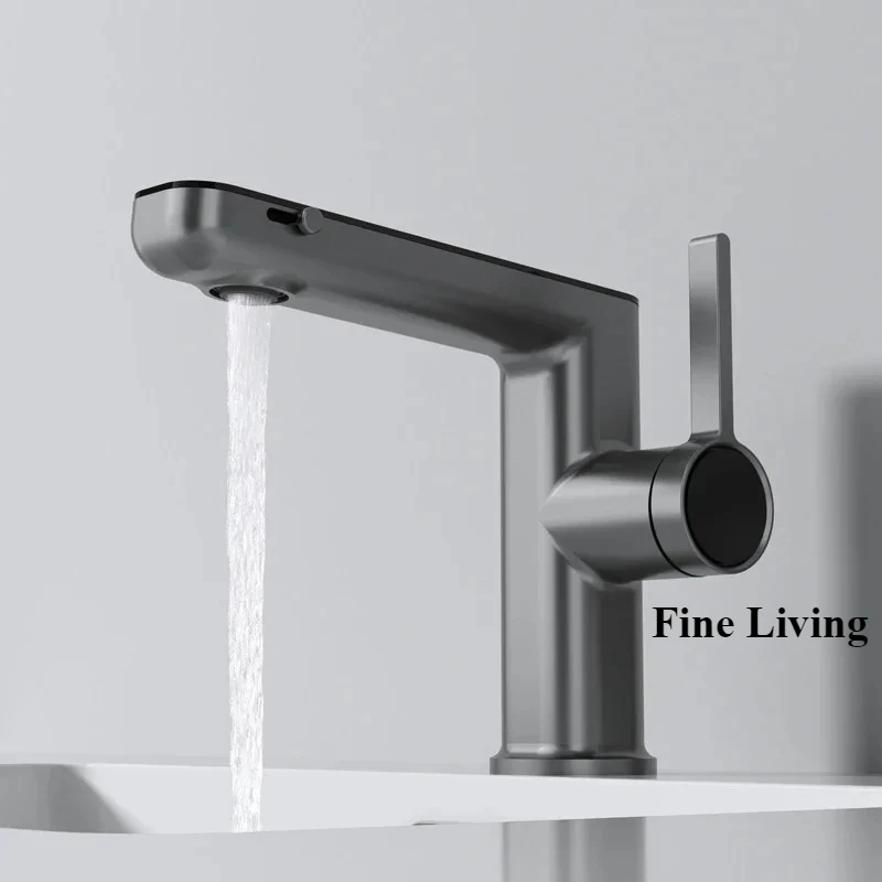 Bathroom faucet, upwashbasin faucet, hot and cold household gun gray 1