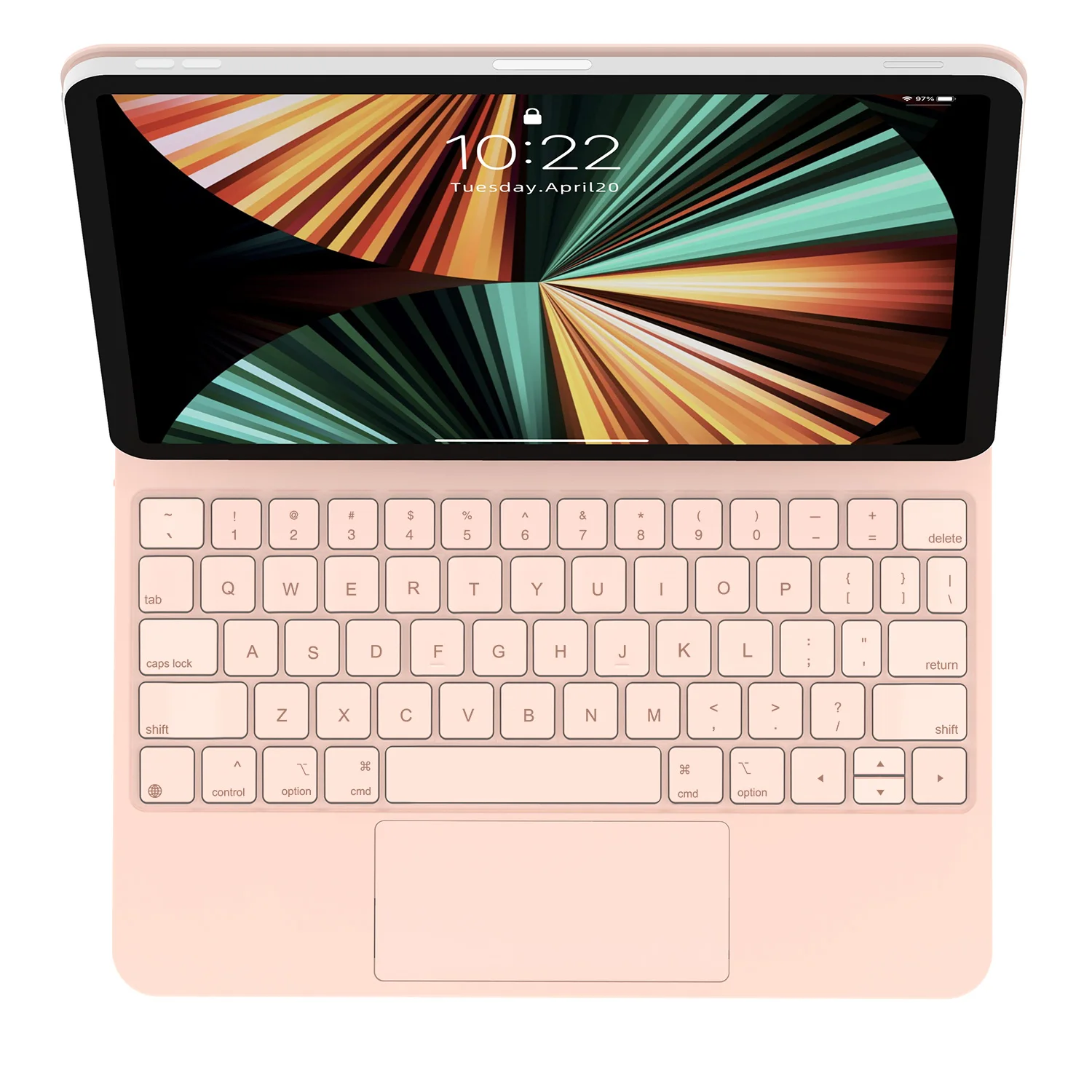  HOU iPad Air 5th/4th Generation Case with Keyboard(2022/2020), iPad pro 11 inch case with Keyboard(4th/3rd/2nd/1st),Folio,Slim,Magnetic  Charging,Adjustable Angle Pink : Electronics