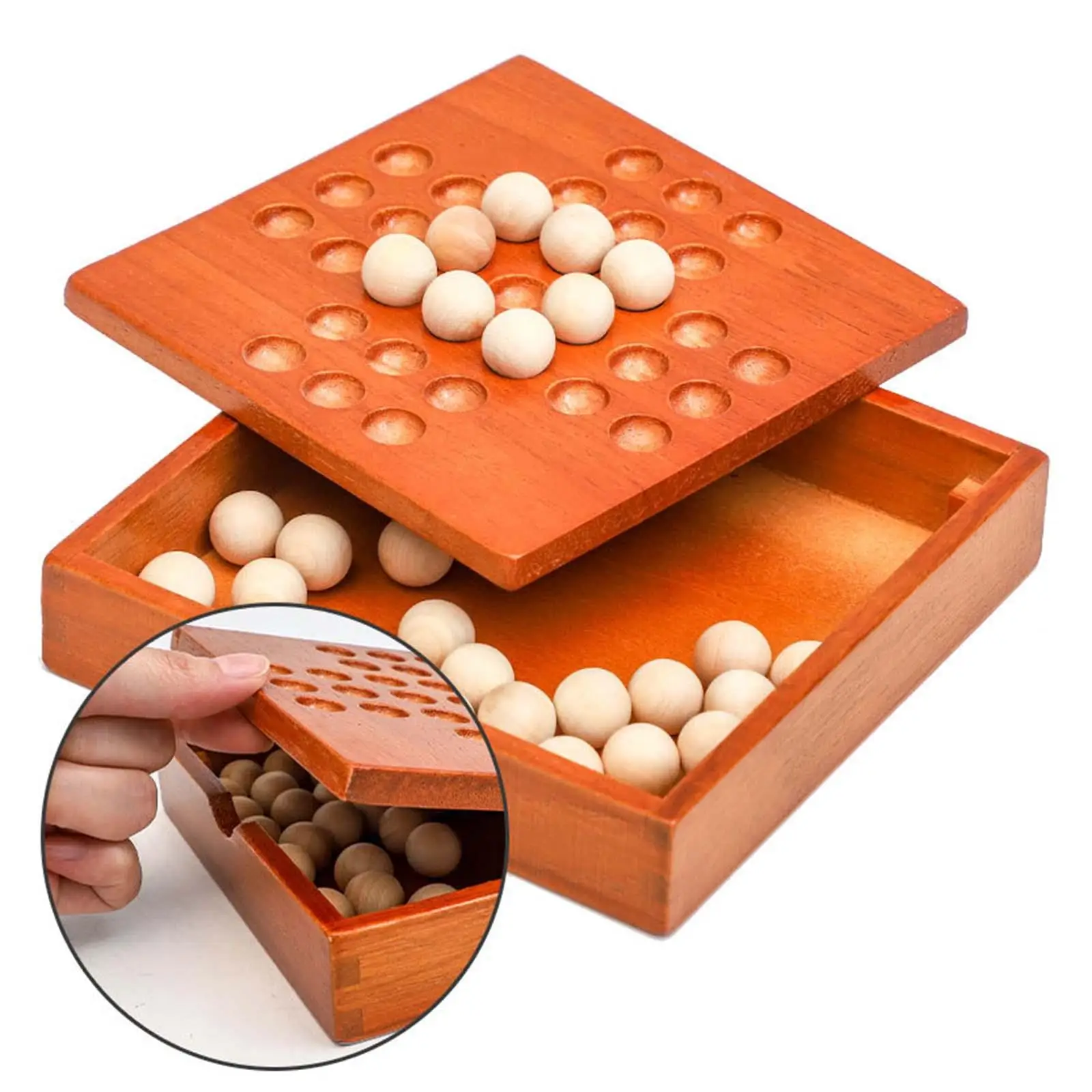 Adult Classic Educational Board Game Single Chess Peg Solitaire Move