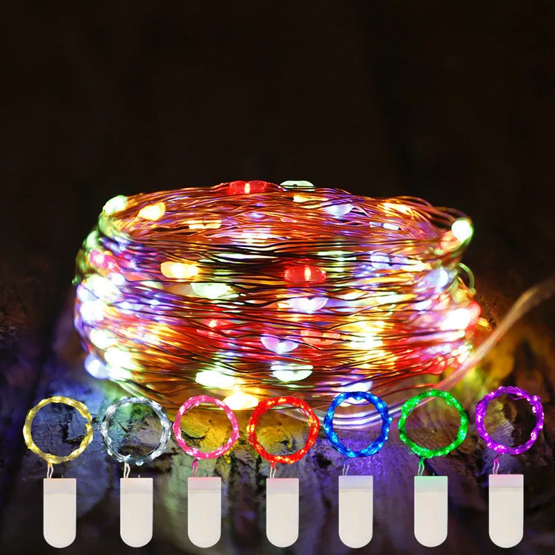 

Wedding Xmas Garland Decor Fairy Lamp String CR2032 Battery Powered Garden 10pcs LED Copper Wire Light DIY Party Christmas Lamp