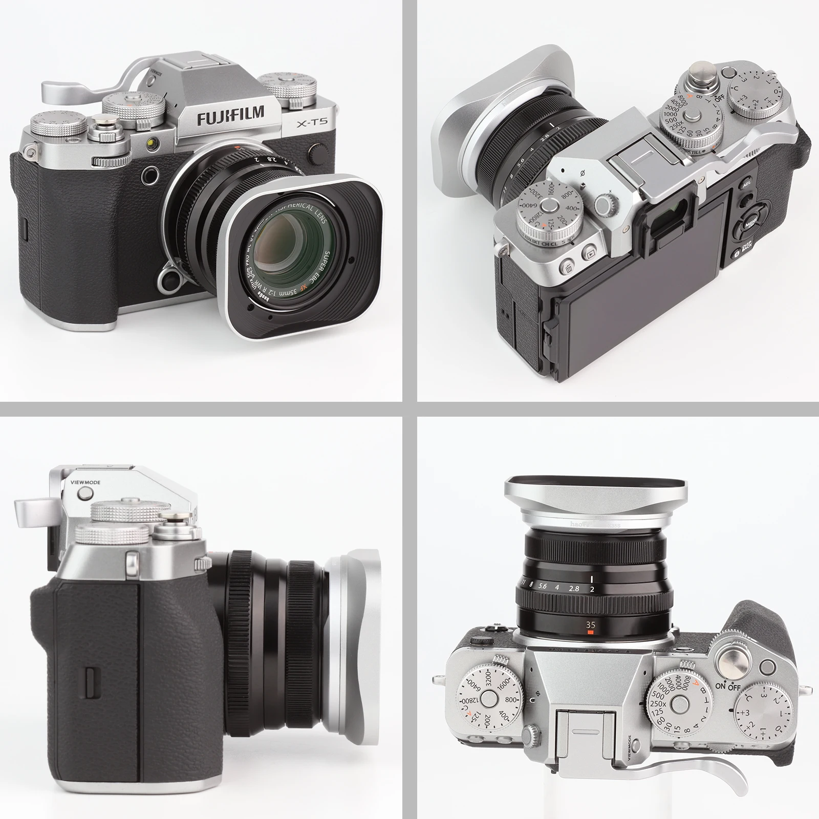 Haoge LH-X35S Square Metal Lens Hood Shade for Fuji Fujinon