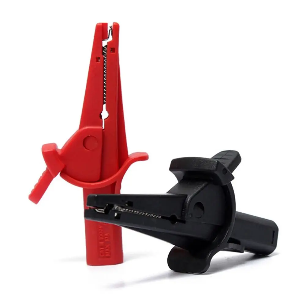 Alligator Clips Electric Test Clamp Test Probes Test Clip Multimeter Crocodile Clamp High Current Insulation Probe Test Clip 4mm Banana Socket Red Black Large Size Connectors Terminals