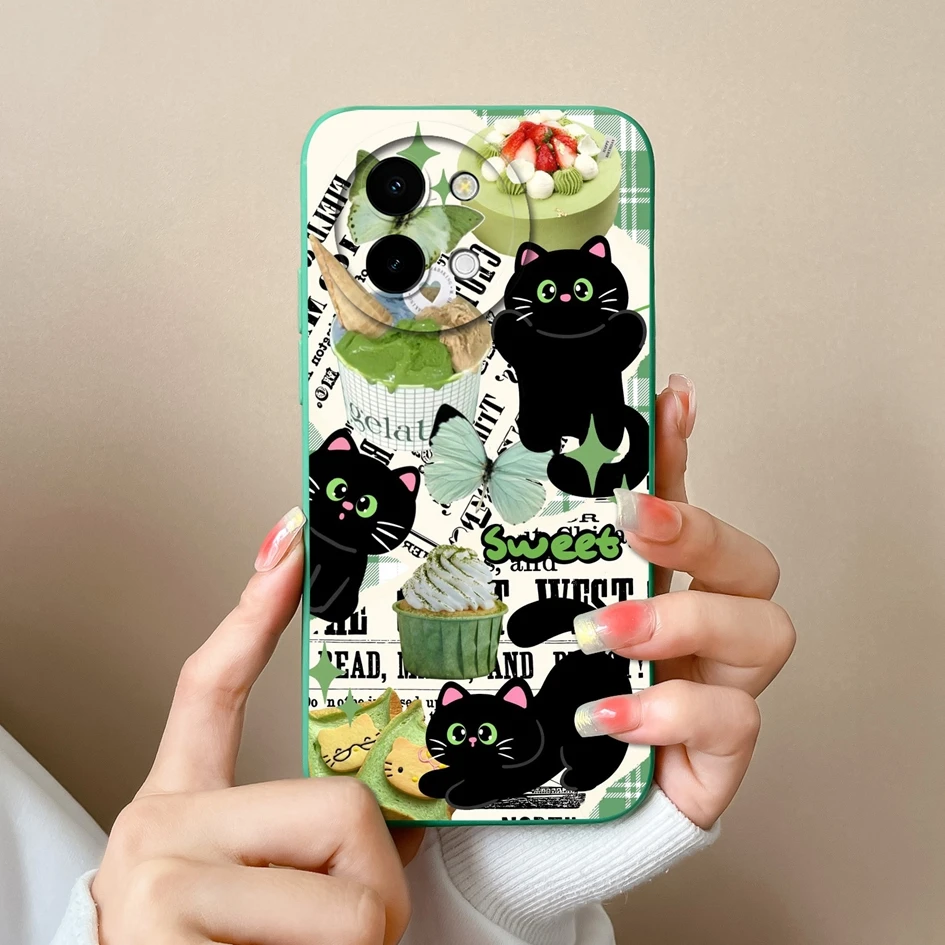Stylish Painted Anti-Slip Liquid Silicone Phone Case