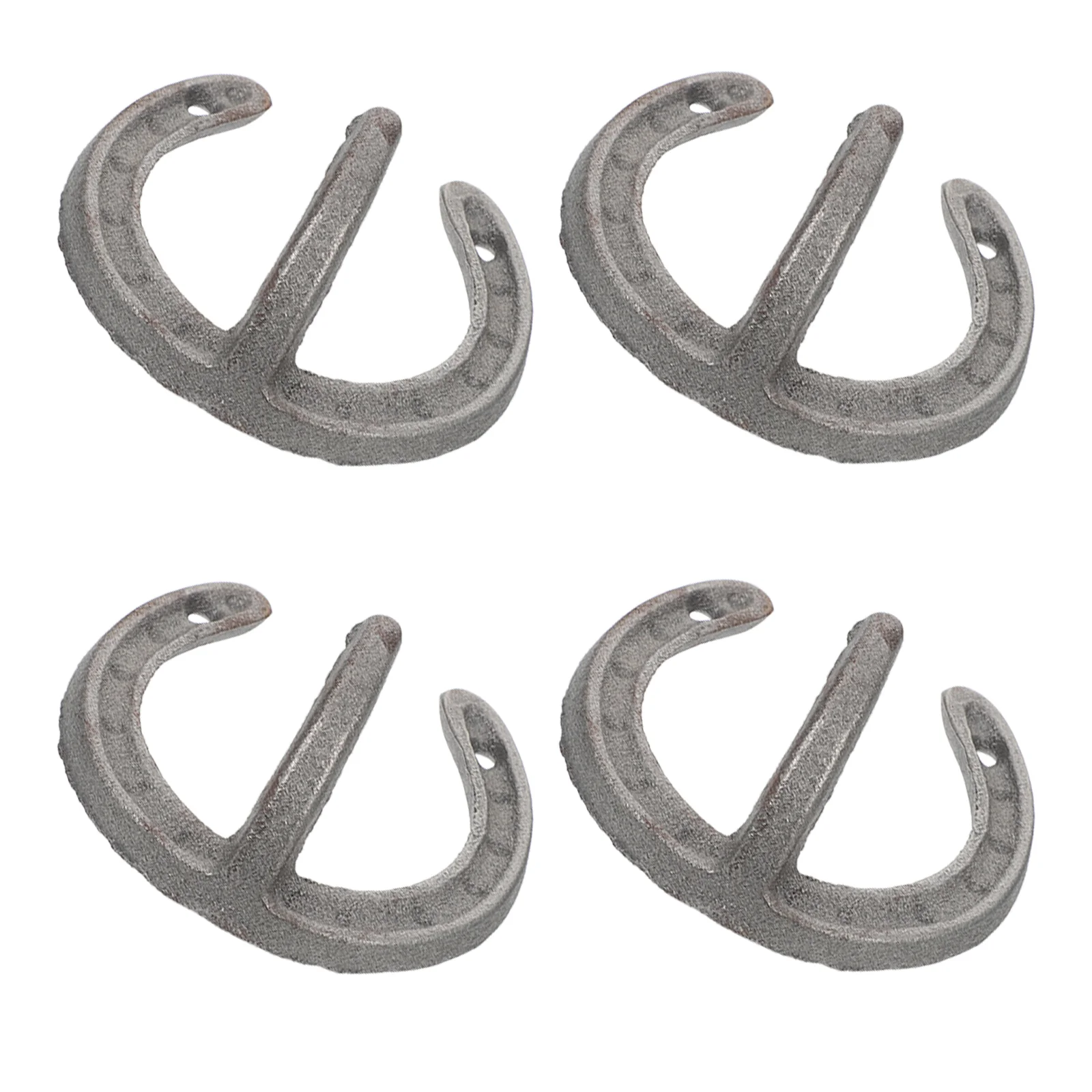 

4 Pcs Cast Iron Hook Reusable Wall Hanging Holder Key Fob Hat Rack Decor Wall-mounted Storage Hanger Office