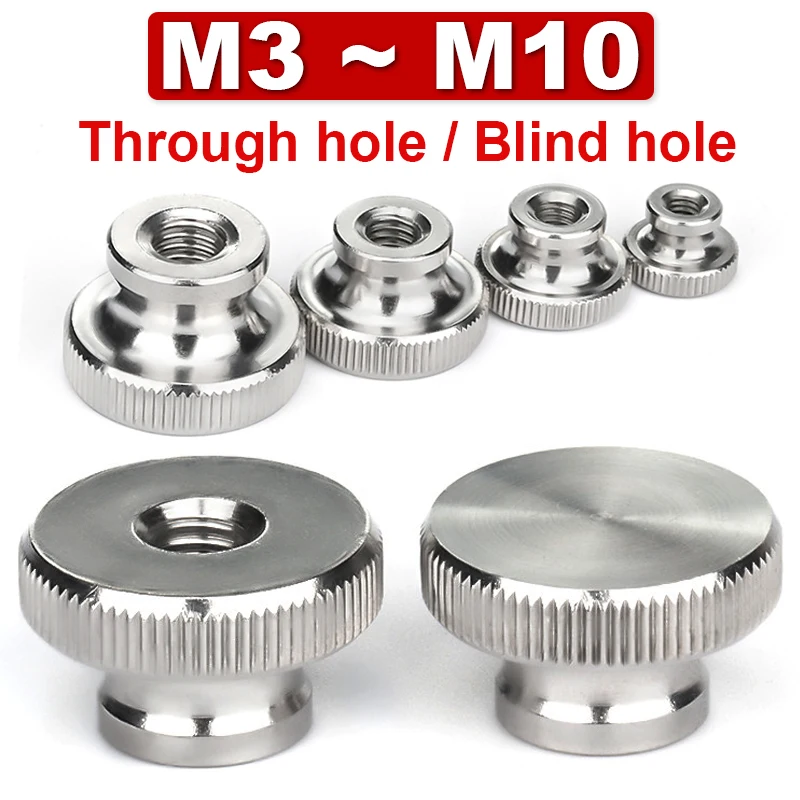 304Stainless Steel Hand Nut GB806 High Head Knurled Thumb Through Hole