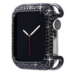Luxury Diamond Protective Watch Case - Elegant Crystal Cover - 40mm (Black A)