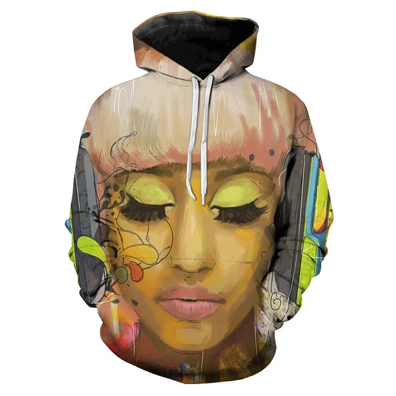 

Singer Nicki Minaj 3D Printed Hoodies Men's Women's Harajuku Swearshirt O-Neck Long Sleeve Pullover Oversized Streetwear