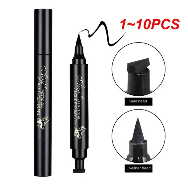 

1 ~ 10 шт. Косметическая ручка с двойной головкой, полноцветная, высокая стойкость, небольшой дизайн, нежная и гладкая тушь для макияжа глаз