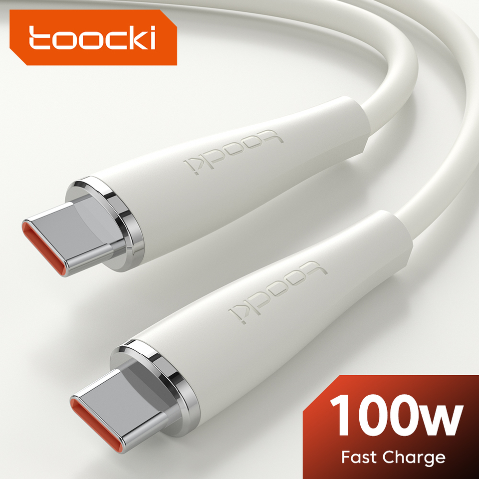 Toocki PD 100W USB C to USB Type C Cable Quick Charge 4.0 Fast Charge Cable for Macbook iPhone 15 Samsung S24 S23 Xiaomi Huawei
