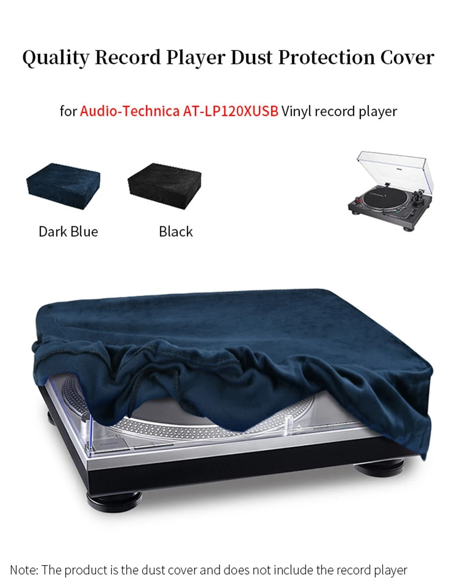 Record Player Protective Cover for Audio-Technica AT-LP120XUSB-BK Vinyl Record Player Dust Cover Storage Dust-proof Cap Case