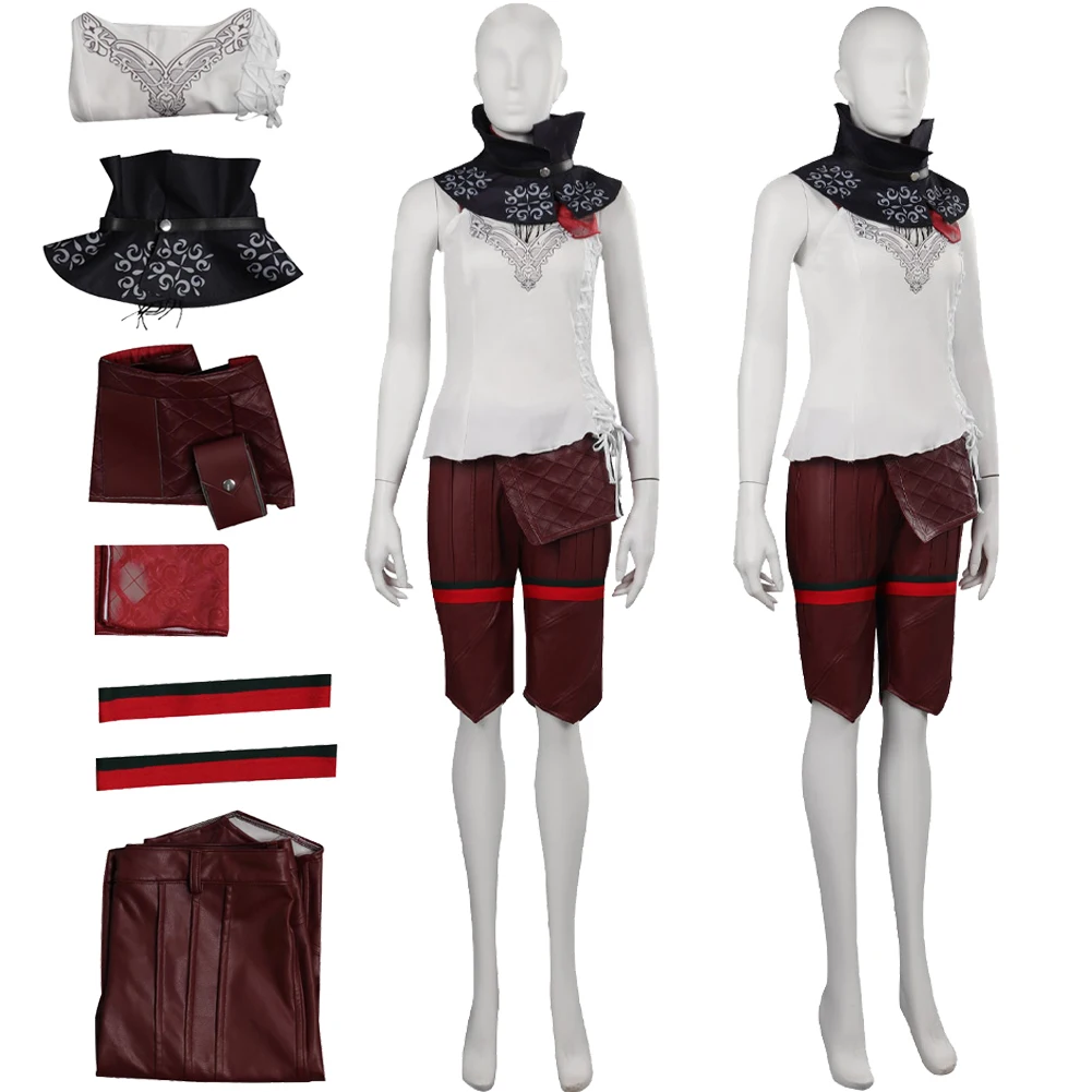 

Final Fantasy XVI Mid Cosplay Costume Uniform Tops Shorts Scarf Outfits Adult Halloween Carnival Suit Role Play For Ladies Women