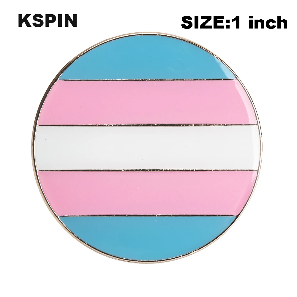 Metal Pin Transgender Flag Gay Pride Badge Set Square Buttons For Clothes 1pcs