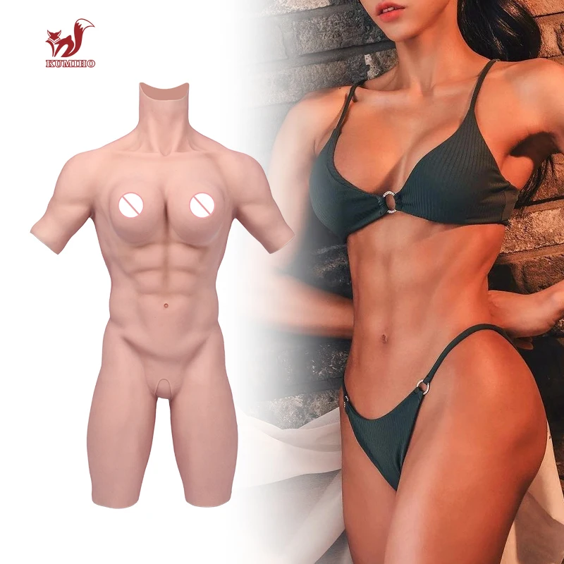 Kumiho Bodybuliding Muscle Suit Cosplay Silicone One Piece Body Fake Boob Forme Del Seno Per Crossdress Transgender Drag Queen