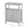 Kleankin Freestanding Modern Bathroom Storage Cabinet, with Doors and Open Shelf, Bathroom Organizer Furniture, Grey 3