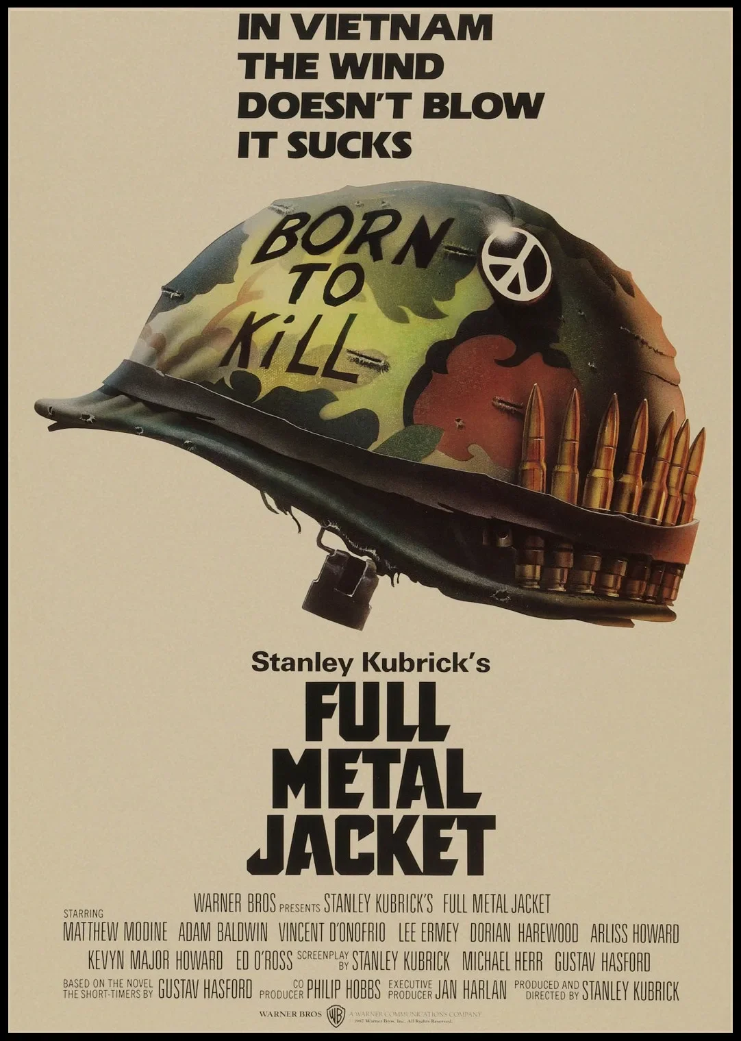 Full Metal Jacket Movie Poster 1987 Vintage Art Classic Family Kraft Paper Bar Home Decor Classic Moive Wall Sticker A1