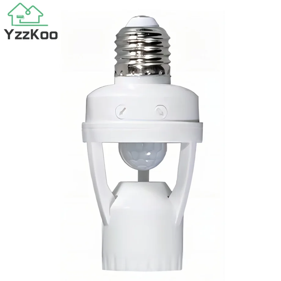 YzzKoo 360 Degrees PIR Human Induction Motion Sensor LED Night Lamp Socket Base E27 AC 85V-265V Delay Time Adjustable Switch