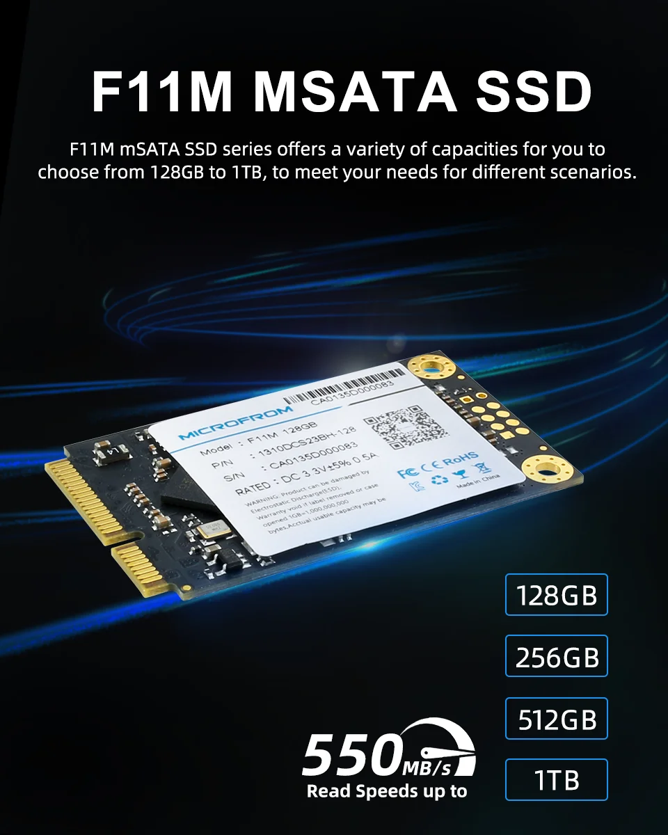 TS128GMSA452P, Disque SSD 128 Go mSATA SATA III MSA452P