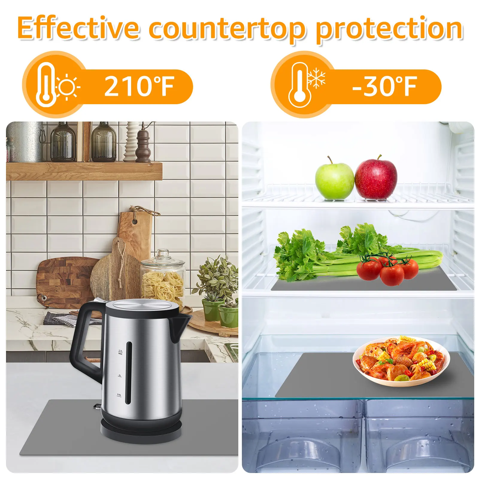 Large Heat Resistant Countertop Protector, Silicone Mat for Kitchen Counter  Top, Table Protector for Crafts, 60x40cm, 40x30cm - AliExpress