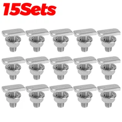 Stainless Steel T - Shape Sliding Bolt with Hex Flange Nuts (15 Sets)