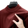 Autumn Mens Half Turtleneck Sweater Mock Neck Knitted Sweaters Solid Color Pullovers Breathable Warm Winter Outdoor Streetwear 5