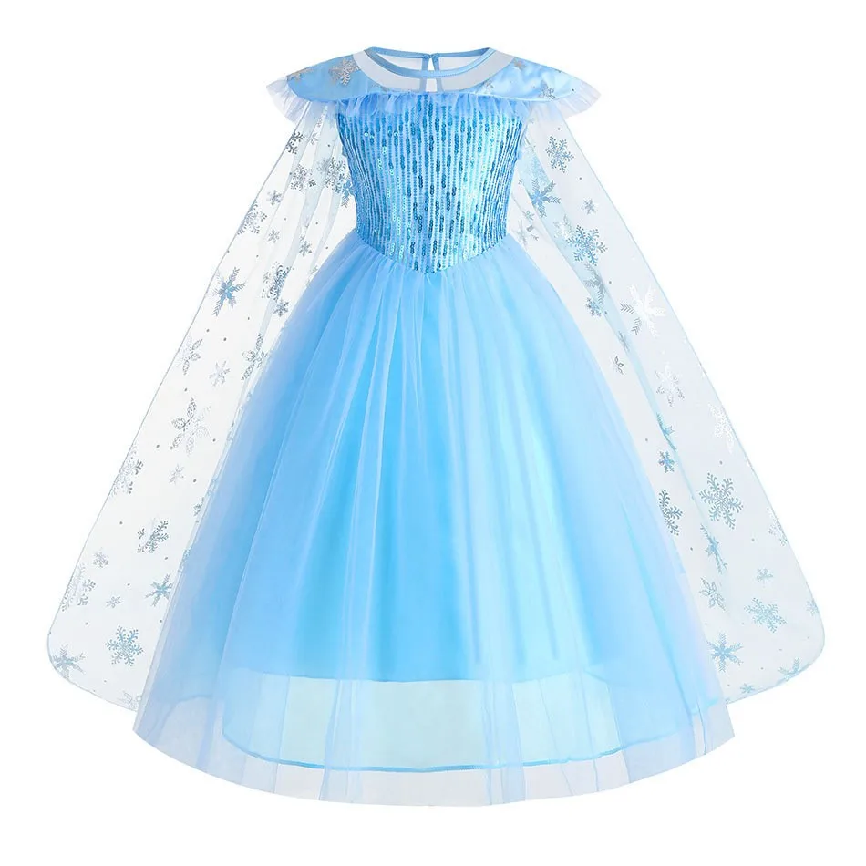 Halloween Frozen Snow Queen Elsa Princess Dress Sequined Carnival Party  Blue Dress for Girl Festival Apparel Cosplay Costume Set - AliExpress 1501