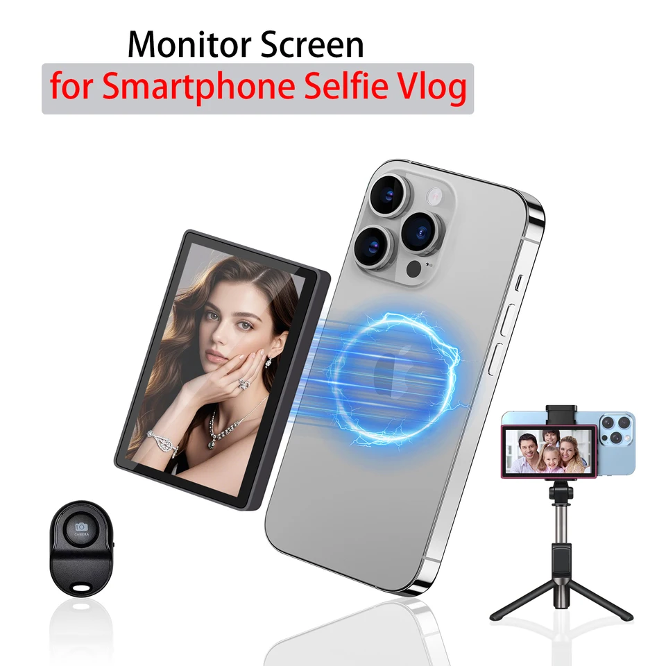 Back Camera Selfie Monitor Newmowa Magnetic Phone Vlog Selfie