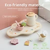 Baby Baby Play House Afternoon Tea Set Toys Coffee Machine Toy Wooden Model Children Play Simulation Coffee Cake Pretend Toys 4