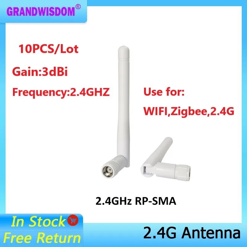 GWS 10pcs 2.4G antenna 3dbi sma female wlan wifi 2.4ghz antene for pbx iot module router tp link signal receiver tenda wifi adapter usb u9 usb2 0 wlan 650mbps 802 11ac 1x int antenna