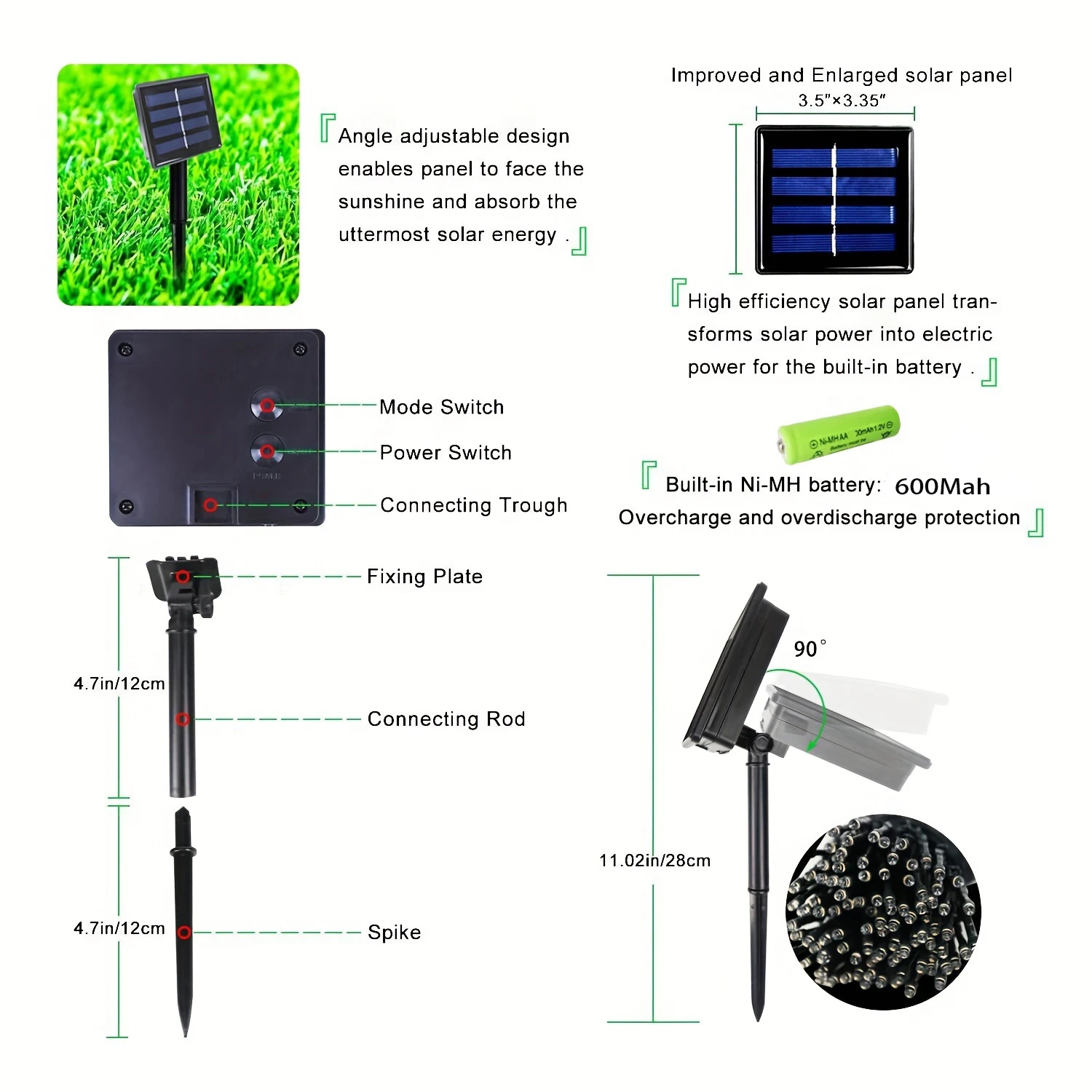 Enchanting LED Solar String Lights – 7m, 50 Waterproof Fairy Lights with 8 Twinkling Modes