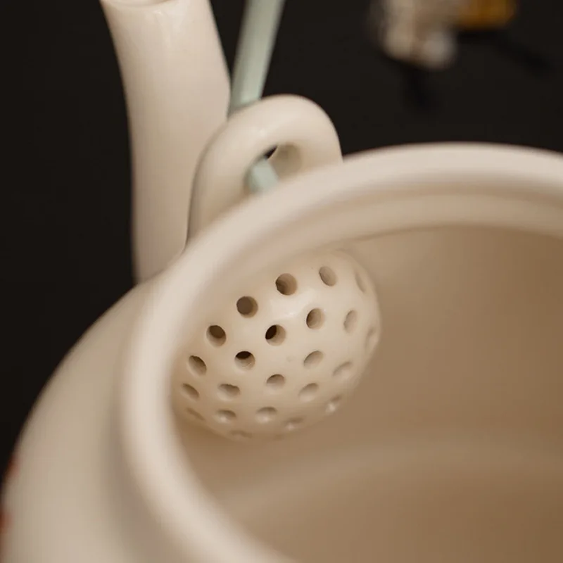 Retro Soda Glazed Fish Poems Tea Warmer Holder Candle Heater Stove Household Kettle Stand Baked Milk Jar Carbon Furnace Teaset