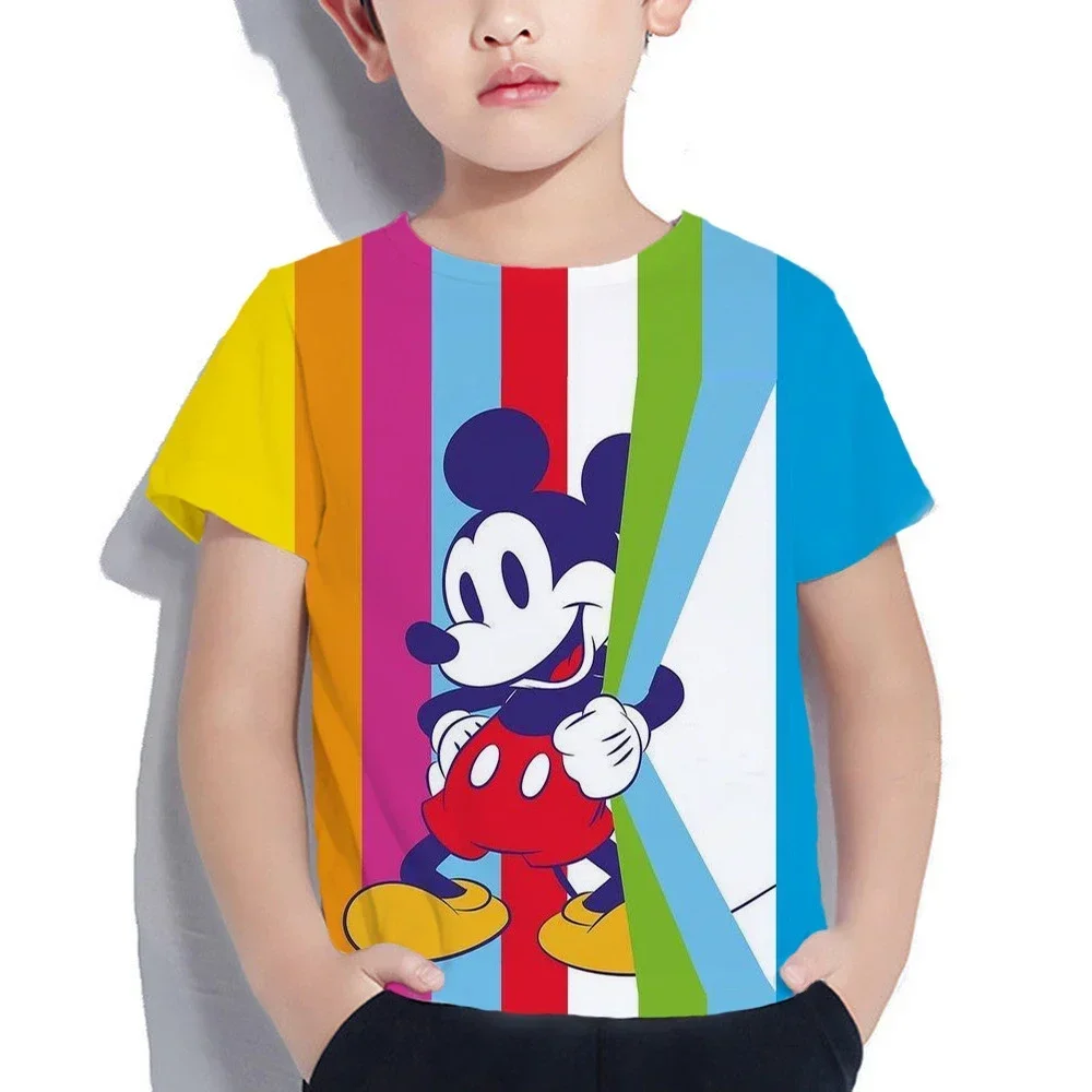 Boys Girls Minnie Mickey Mouse T Shirt Kids Streetwear Short Sleeve Children's Tshirts Boys Girls Clothing T-shirt Tops 6