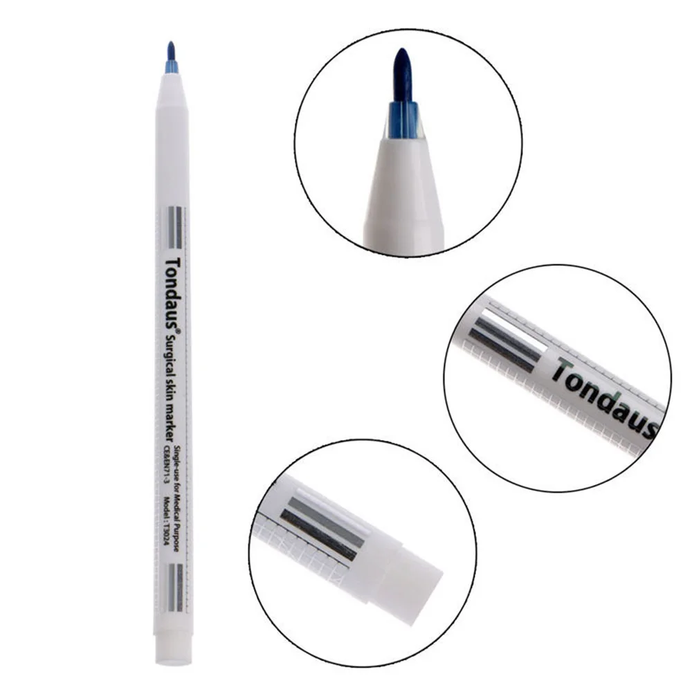 1Pcs Surgical Skin Marker Pen Ear Nose Piercing Facial Beauty Eyebrows Tatoo Eyelash Grafting Makeup Tool Waterproof Blue White 6