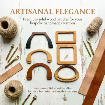 Manici in legno per borse, cinghie quadrate per borse, parti fai da te per borse, manici classici per tote bag, accessori di ricambio per borse