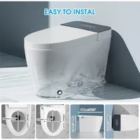Tankless Smart Toilet with Warm Water Sprayer & Dryer, Foot Sensor Operation, Heated Bidets Seat, LED Display, Smar Toilet 2