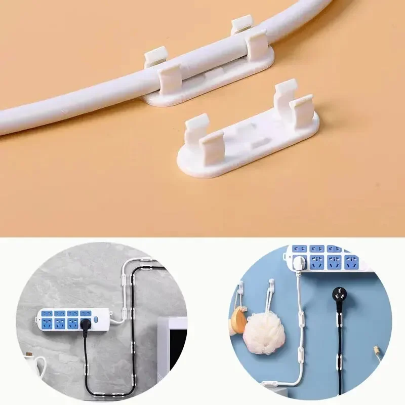 Adjustable Cable Management Clips Adhesive Sticky Wire Clips Cord Holder for TV PC Cable cable organizer cable clip cable tie 20/50pcs