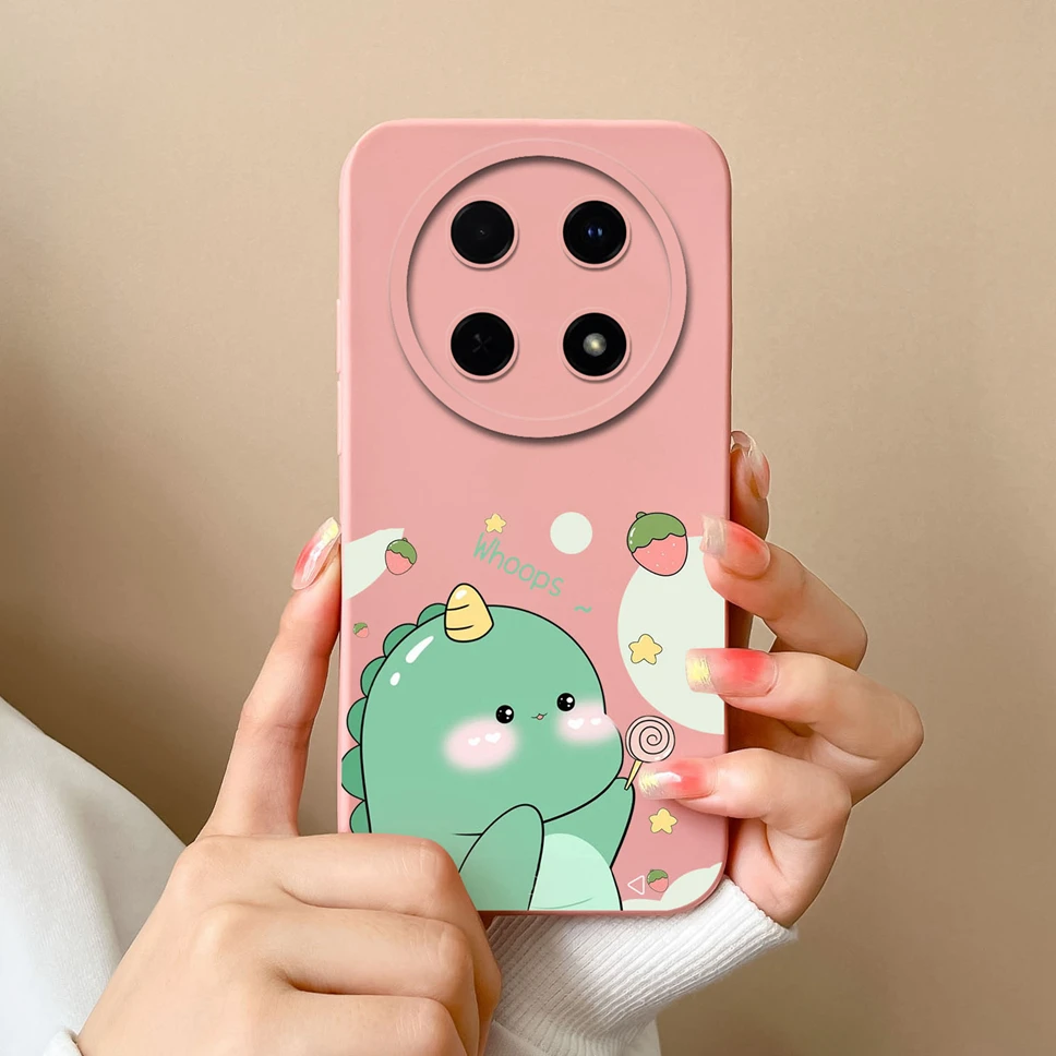 Cute Cartoon Dinosaur Smooth Liquid Silicone Phone Case Cover