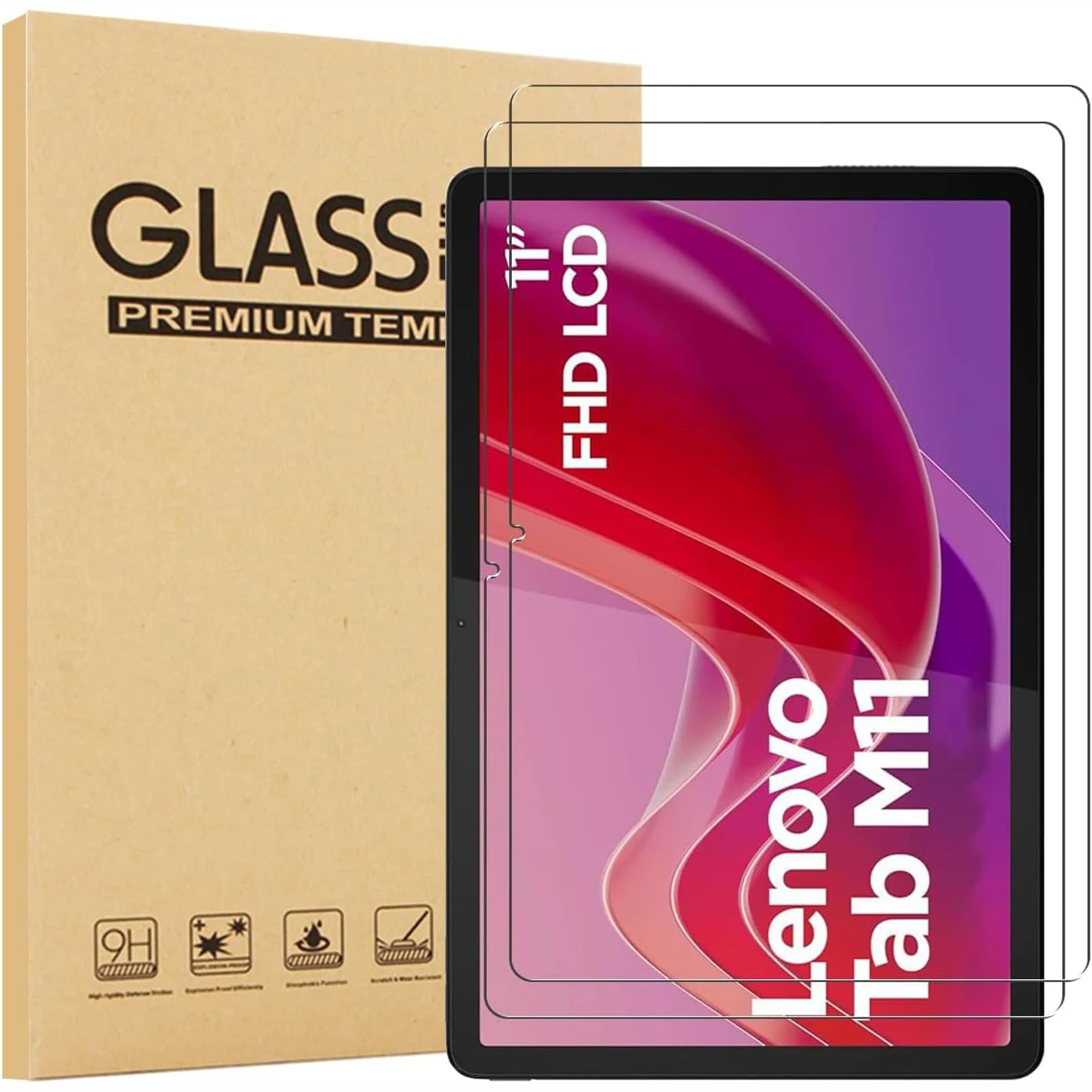 2-Pack 9H Tempered Glass Clear Anti-Scratch Screen Protector