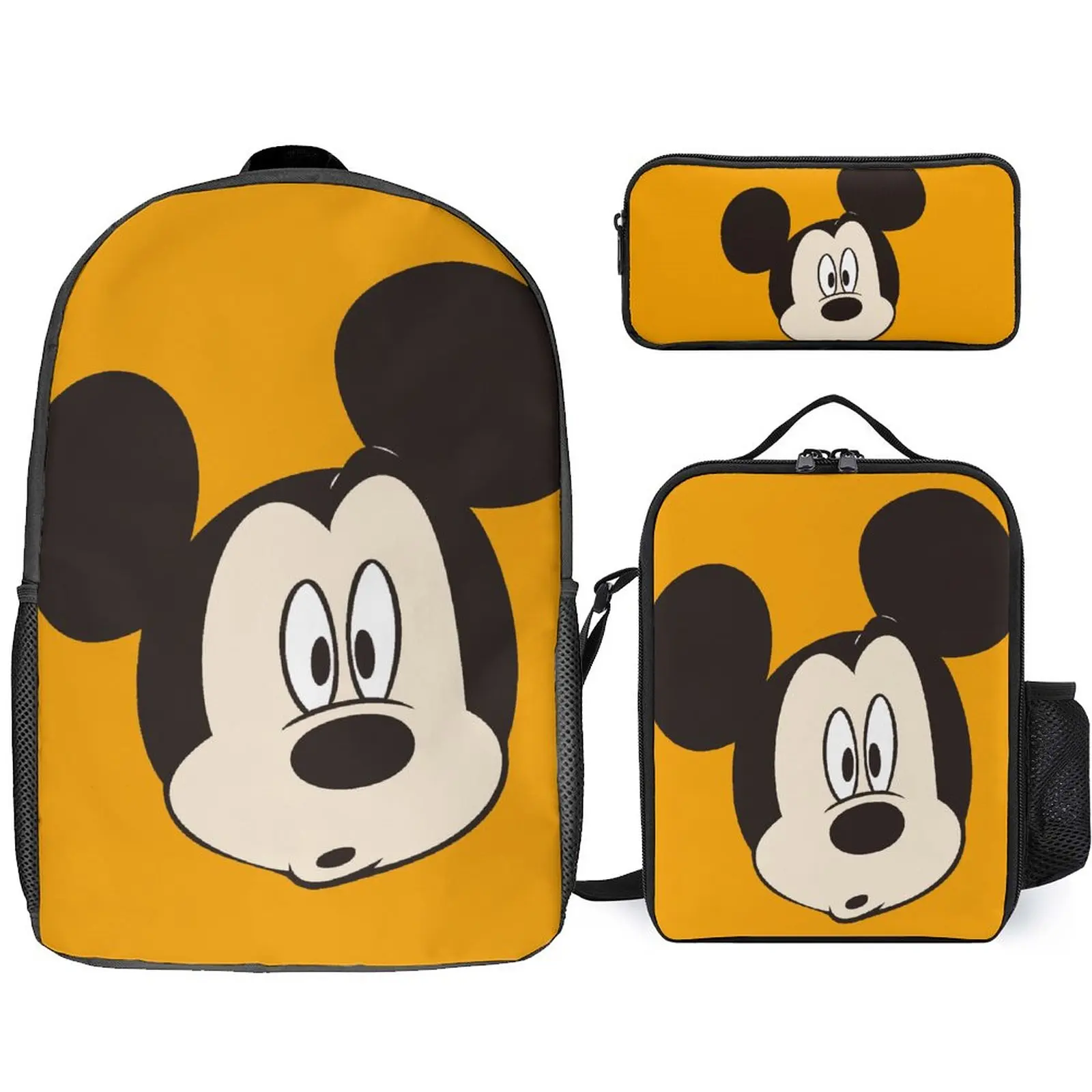

Boys & Girls Colorful Disney Printed Backpack Custom School Bag Pattern 3-Piece Set School Bag Pencil Case Lunch Bag