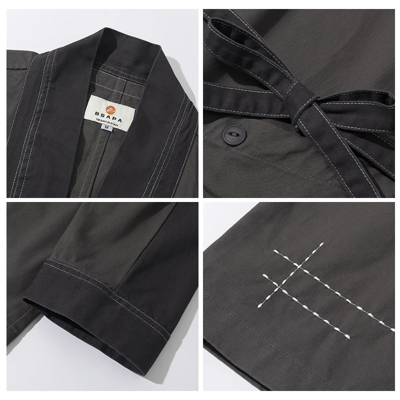 Japanese Samurai Jacket Fashion Casual Loose Men's Cardigan Kimono Streetwear Harajuku Cotton Coats Traditional Clothing