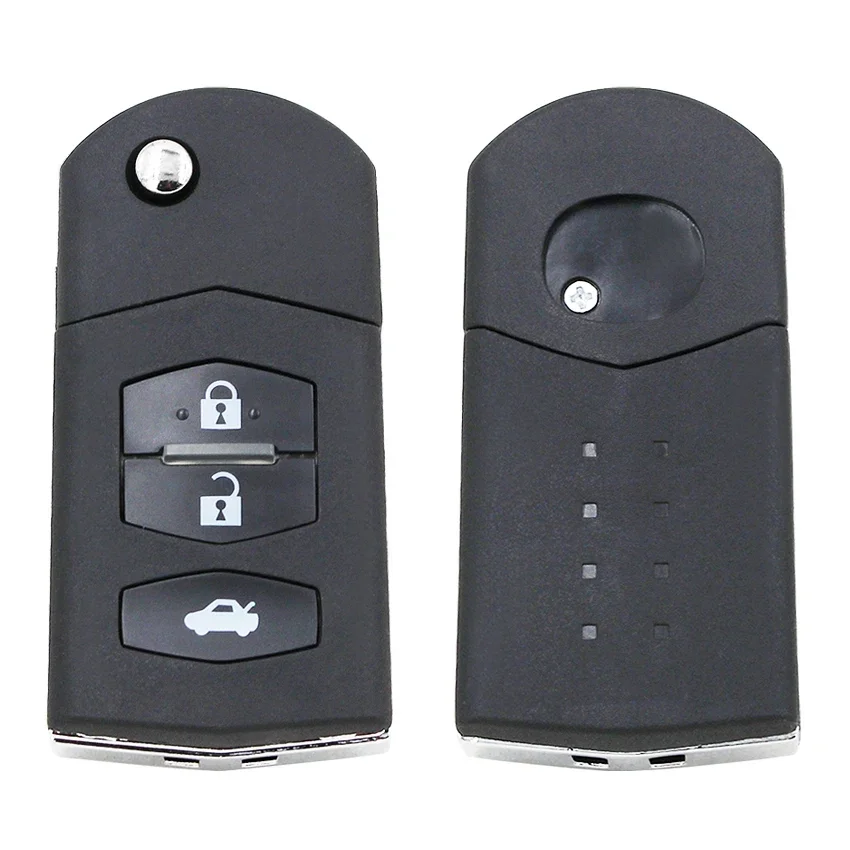 Key Case Car Remote Key Car Key Car Key Shell Key Shell 3/4 Buttons Flip Remote Key Fob Shell Case Fob 4 Button for Mazda 3 5 6 RX-8 CX-7 CX-9 RX-8 With Uncut HU133 blade