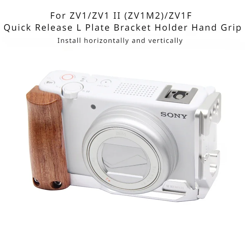 for ZV1/ZV1II /ZV1F Camera Vlog Rig L-Shape Wooden Grip with