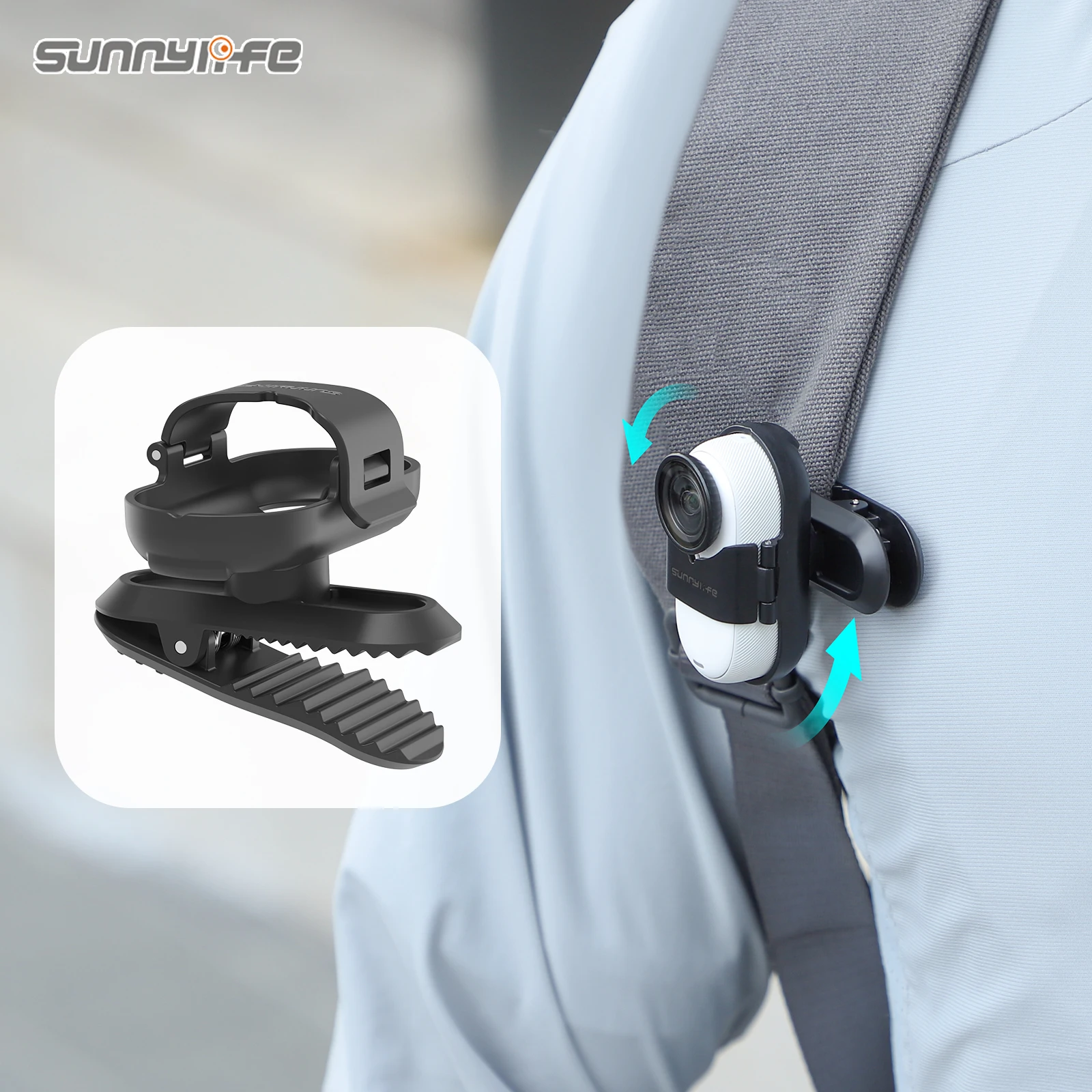 For Insta360 Go 3S/Go 3 Backpack Clip Holder Anti-Shake 360 Rotation Sports Camera Clip Mount for Insta360 Go 3S Accessories 6