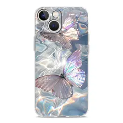 Blue Butterfly Ocean Waves Phone Case Cover - iPhone 13 Pro Max (B7)