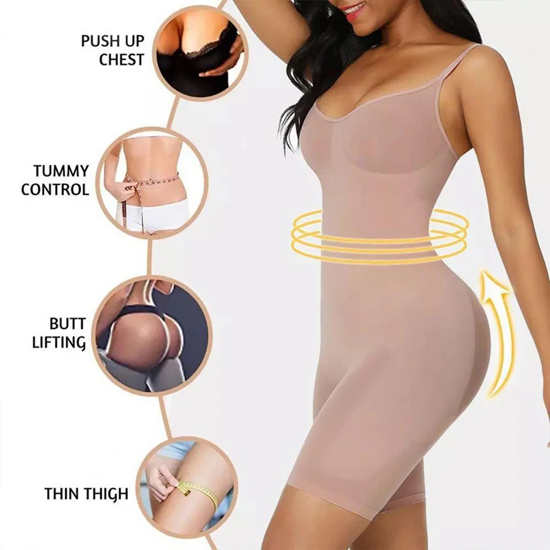 

Shapewear Open Crotch Bodysuit Shapewear Jumpsuit Body Shaper Compress Tummy Control Shapers Spandex Elastic Shape Seamless