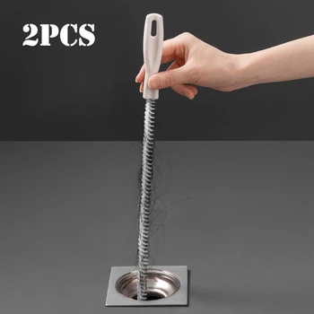 1/2pcs Super lungo Tubo Spazzola di Draga Bagno Capelli Fogna Lavello Spazzola di Pulizia Flessibile Pulitore di Scarico Stucco Tappo Foro Strumento di Rimozione 1